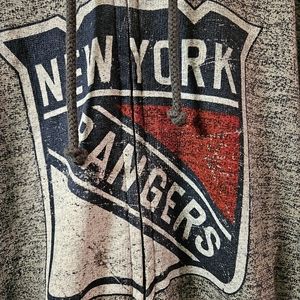Red Jacket NEW YORK RANGERS Full Zip Hoodie...Grey/navy W/red XL, NWT